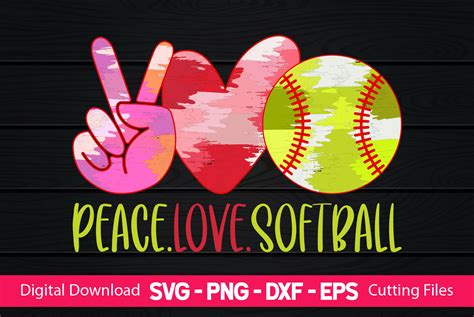 Download Peace Love Softball For Crafts