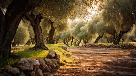 Peaceful olive trees