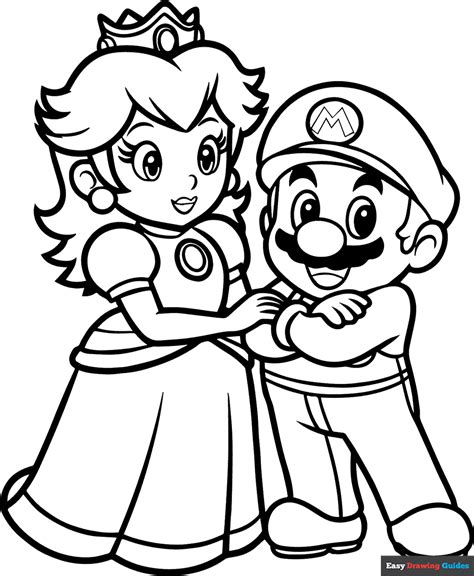 Peach From Mario Coloring Pages