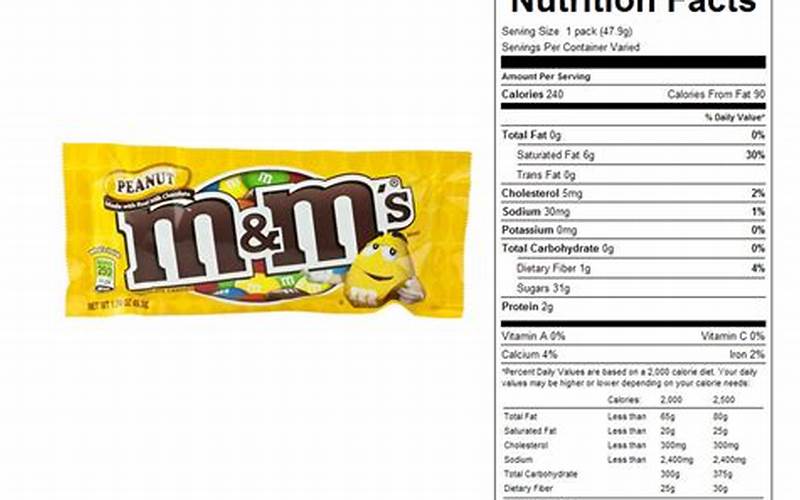 Peanut M&Ms Nutritional Value