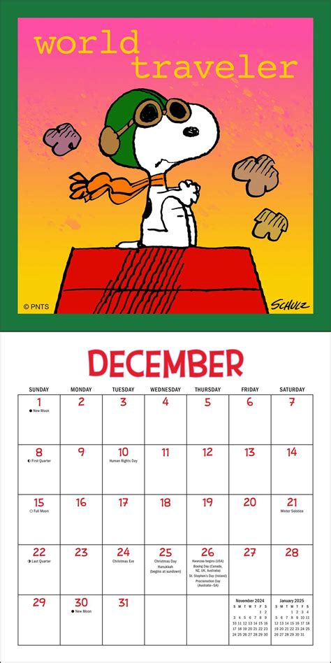 Graphique 2023 Peanuts Mini Wall Calendar 7” x 7” Thick Paper