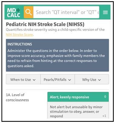 Pediatric Stroke Scale in Clinical Practice