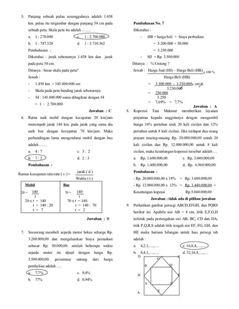 Pembahasan Soal Try Out Matematika Ips