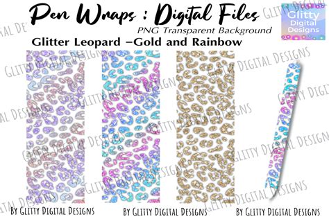 Download Pen Wraps Leopard Glitter Files
