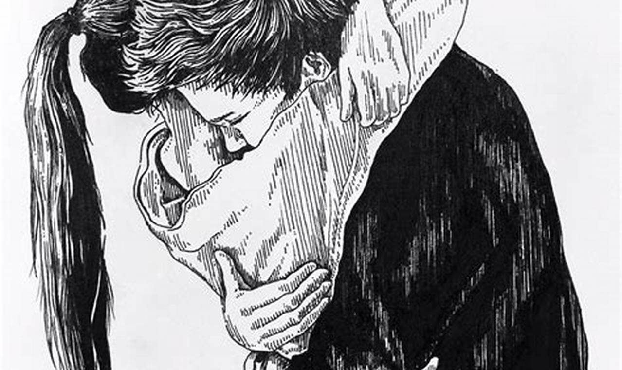 Pencil Sketches of Cute Couples Hugging: Bringing Love and Warmth through Simple Strokes