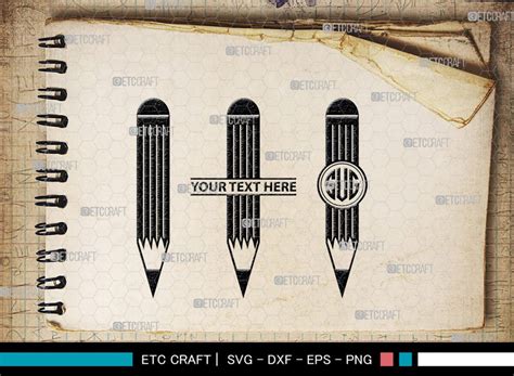Download Pencil Monogram Files Free PSD Mockups