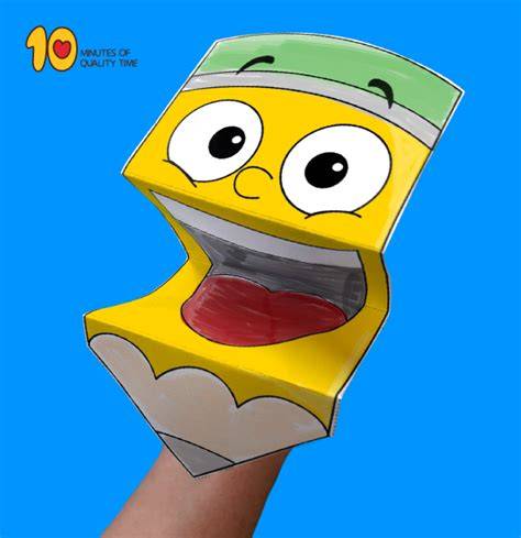 Pencil Paper Hand Puppet Template - Great Research