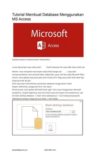 Tutorial Membuat Database dengan Microsoft Access