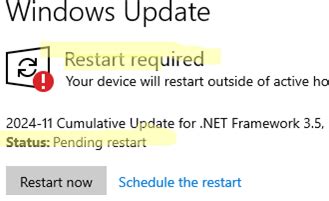 Pending Restart problems solved with update in Windows 8.1