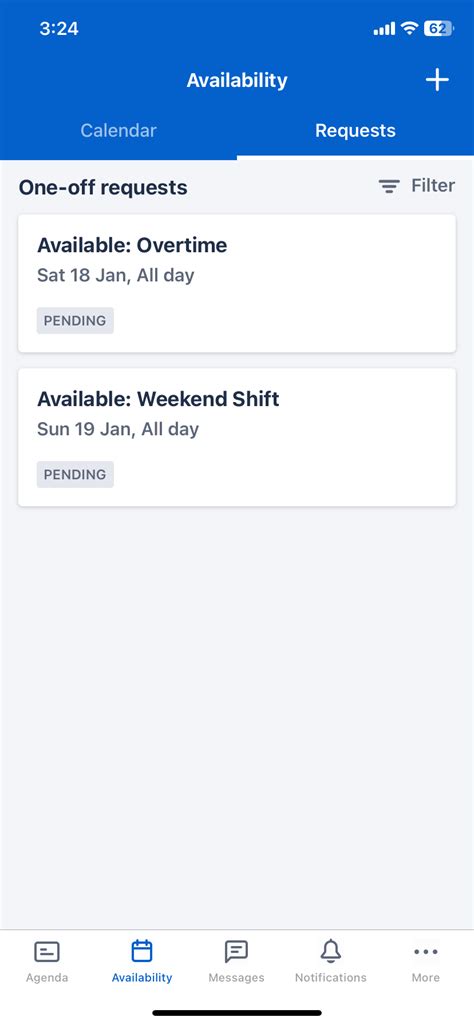 Pending availability