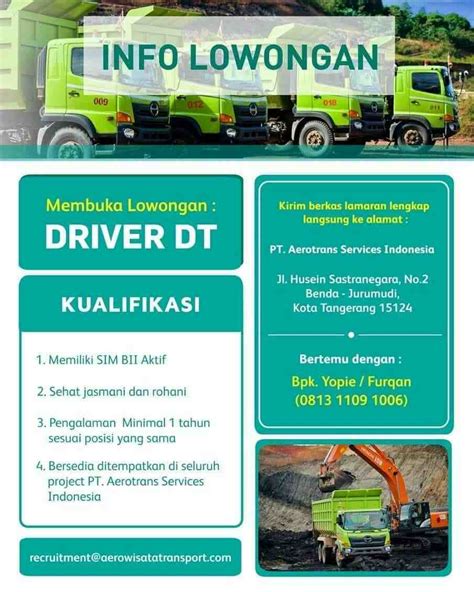 Pengalaman Kerja Driver Dump Truck Indonesia