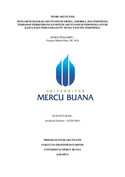 Pengaruh Sistem Akuntansi Belanda di Indonesia