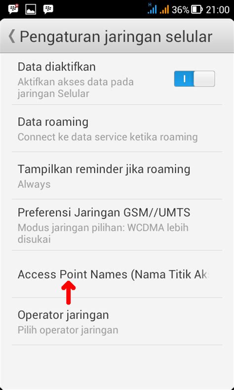 Pengaturan Jaringan Seluler Android