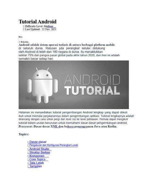 Tutorial membuat Aplikasi Android PDF