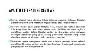 Pengertian Literature Review