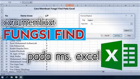 Penggunaan Rumus Find di Excel