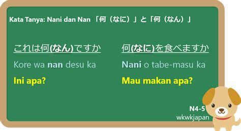 Penggunaan Nani dalam Bahasa Jepang