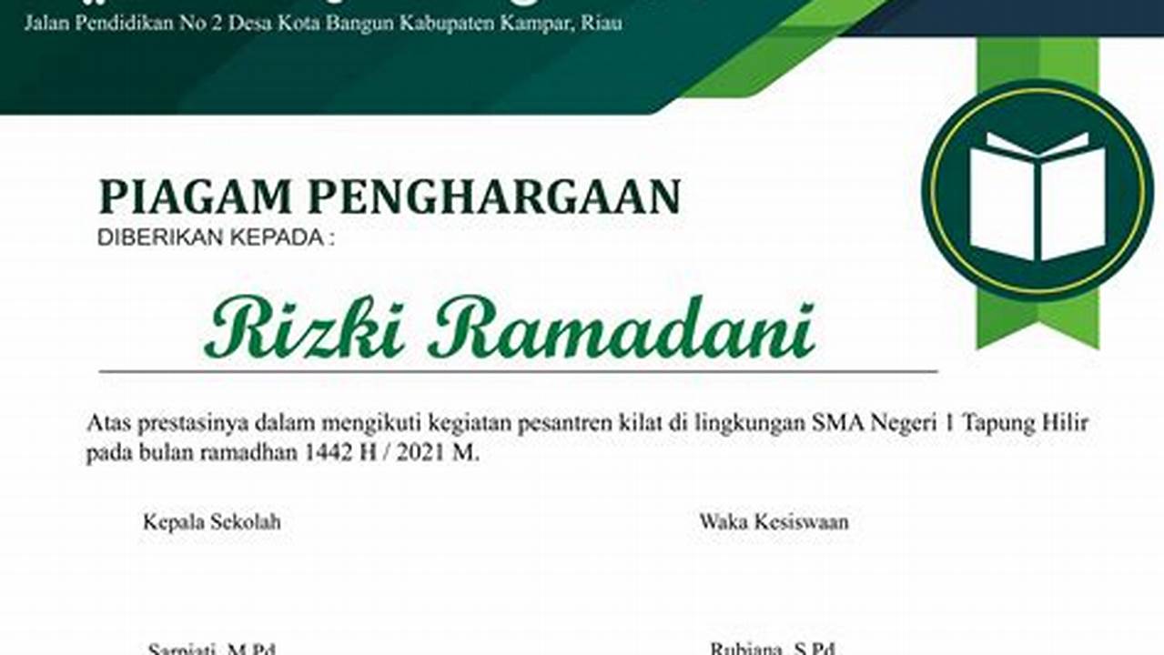 Penghargaan, Ramadhan