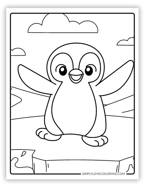 Penguin Coloring Pages Easy