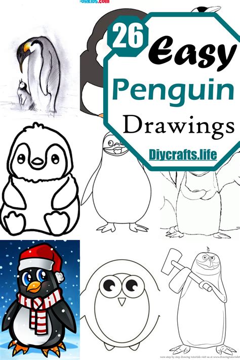 Download Penguin Drawing Illustrations For Crafts