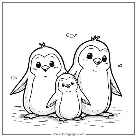 Penguins Coloring Page