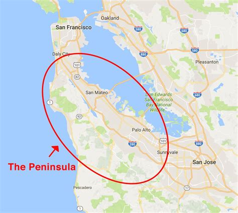 Peninsula San Francisco Map
