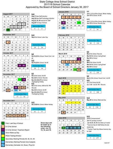 Penn State Academic Calendar Understanding