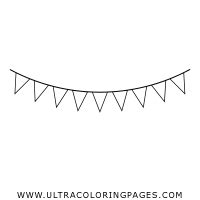 Thanksgiving Pennant Garland template Coloring Page