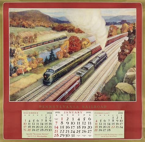 Pennsylvania Railroad Calendar