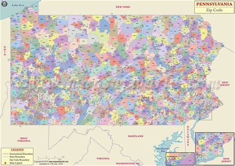 Buy Pennsylvania Zip Code Map With Counties online