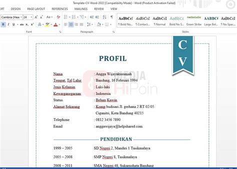 Ilustrasi CV menarik