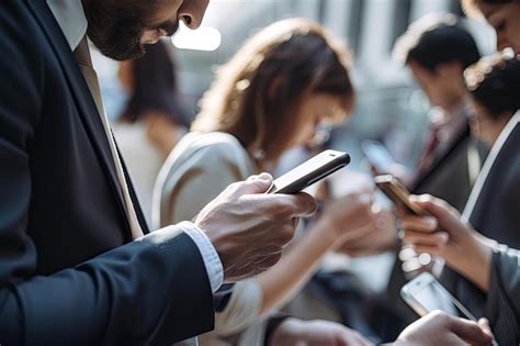 People Checking Phones Planning