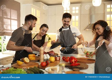 People Cooking Together Happy