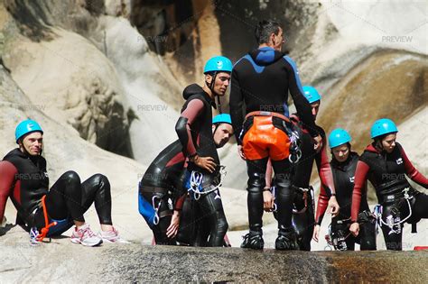 People Enjoying Canyoning