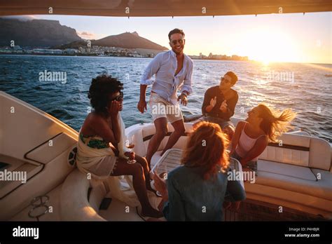 People Having Fun On Boat