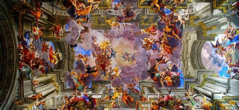 People Looking at Ceiling Painting