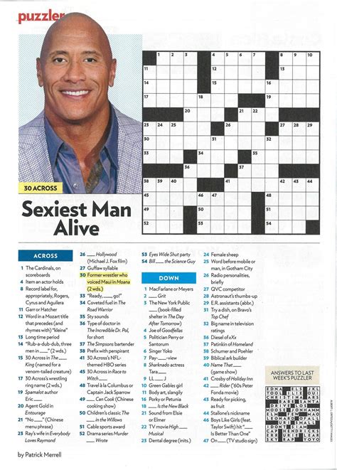People Magazine Crossword Printable