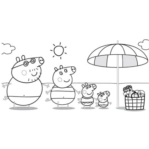 Peppa Pig Beach Coloring Pages