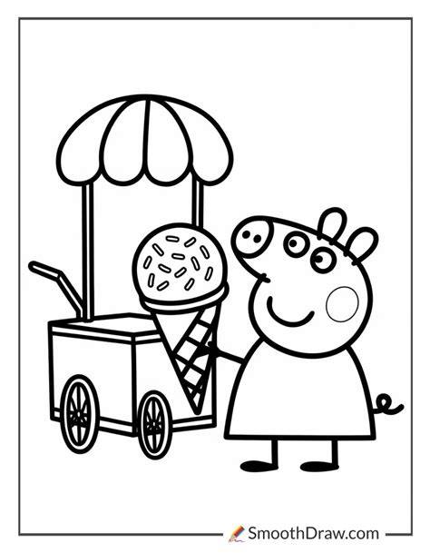 Peppa Pig Coloring Pages Ice Cream