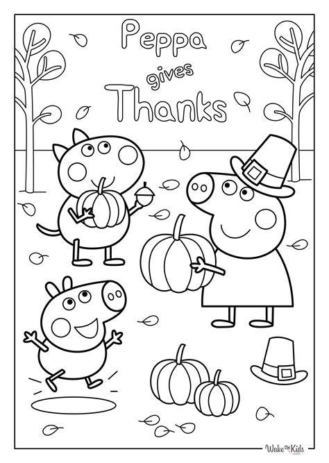 Peppa Pig Coloring Pages Thanksgiving