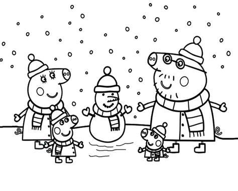 Peppa Pig Coloring Pages Winter
