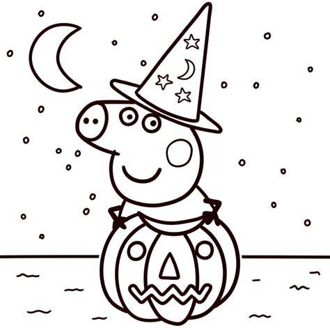 Peppa Pig Halloween Printable Coloring Pages