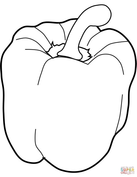 Pepper Outline Picture for Colouring