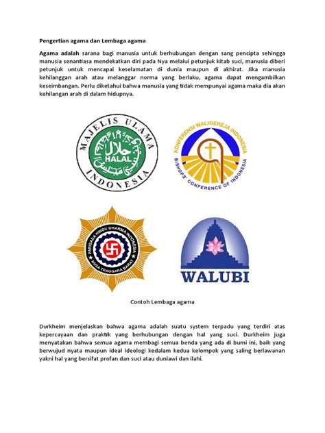 Peranan Lembaga Agama
