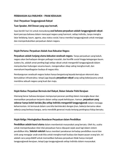 Perbahasan Ala Parlimen