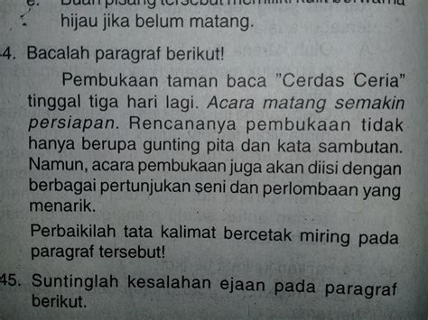 Perbaikan Penulisan Kalimat Bercetak Tebal Agar Menjadi Kalimat Efektif Adalah