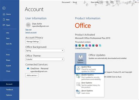 Perbarui Microsoft Office
