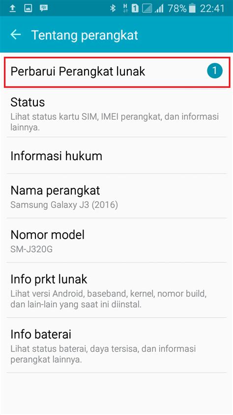 Perbarui Perangkat Lunak