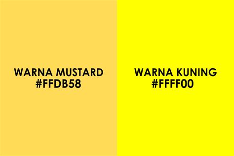 Perbedaan Nuansa Antara Warna Kuning dan Mustard