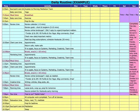 17 Perfect Daily Work Schedule Templates Template Lab Schedule